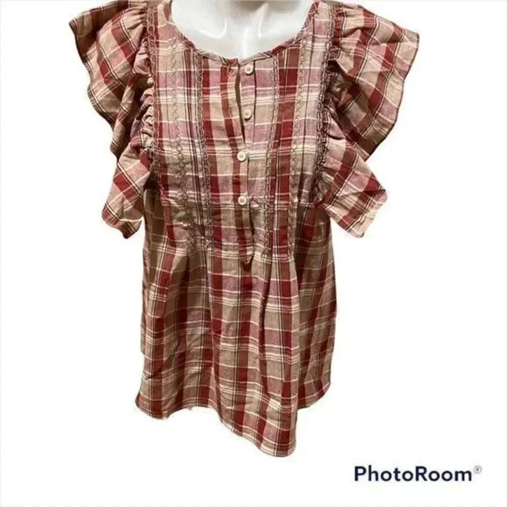 Max Studio plaid blouse